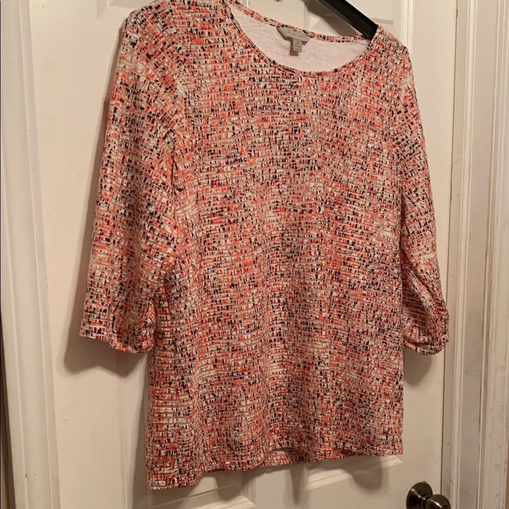 Laura Ashley Women's Red and White Long Sleeve Top